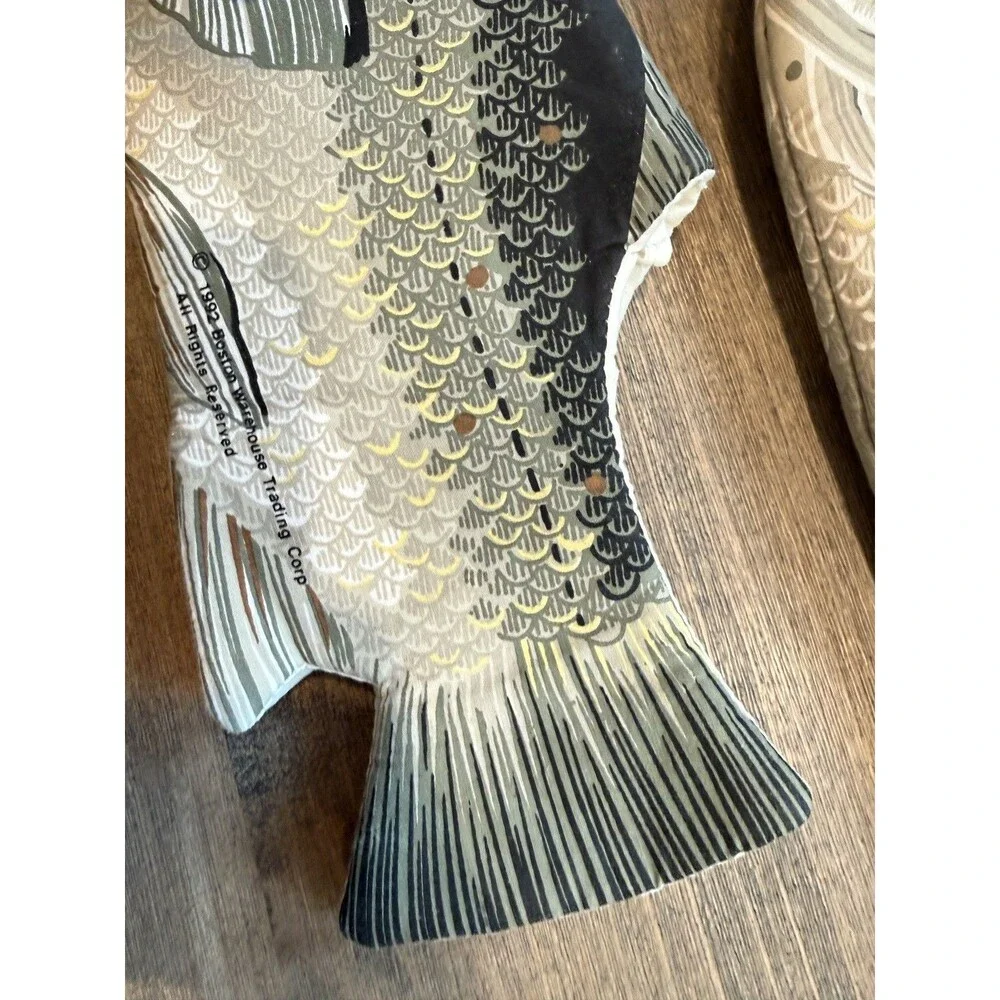 Vintage 1992 Boston Warehouse Trading Corp Fish Oven Mitt Pot Holder Set of 2